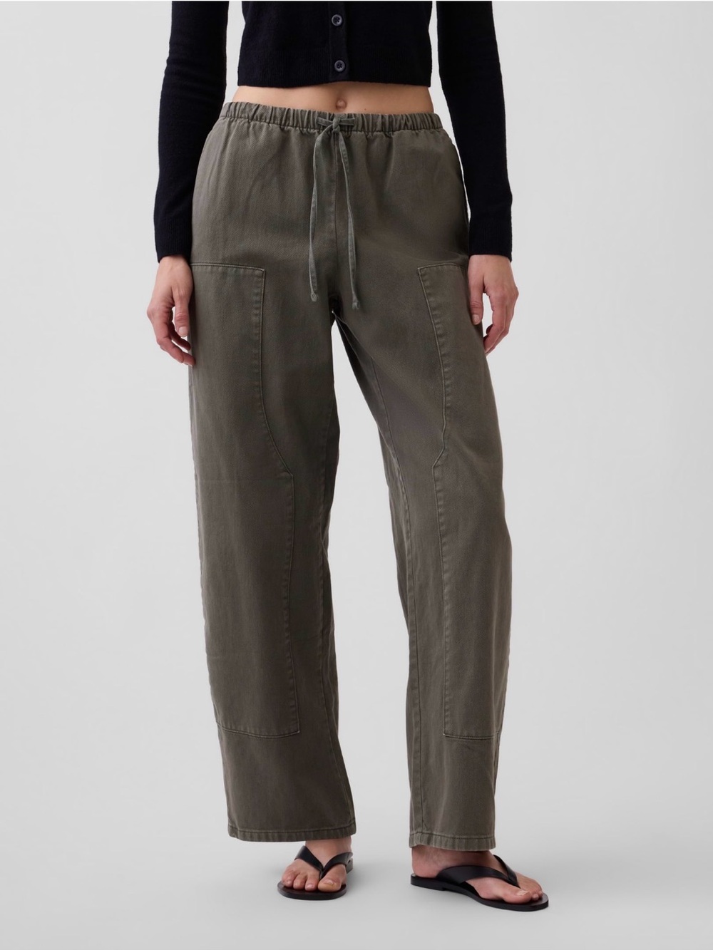 GAP District Green Easy Double Knee Barrel Pants